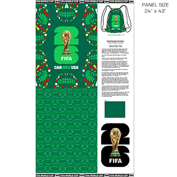 FIFA Backpack Mexico Green Panel from Northcott Fabrics
