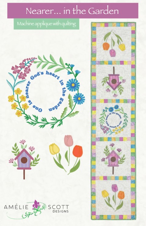 Nearer... in the Garden Table Runner Pattern from Amelie Scott Designs