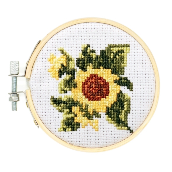 Sunflower Mini Cross Stitch Kit from Kikkerland