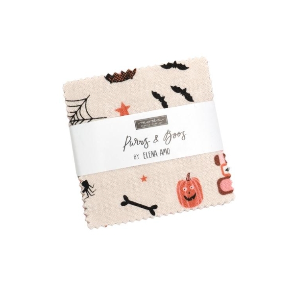 Purrs and Boos Mini Charm Pack by Elena Amo for Moda Fabrics