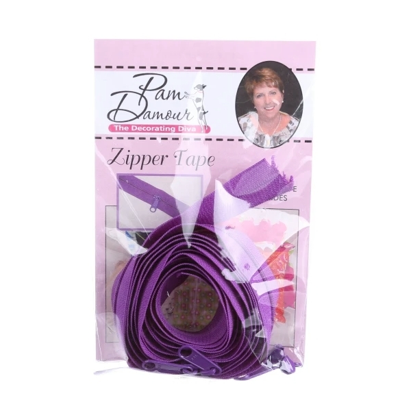 Purple Zipper Tape from The Decorating Diva