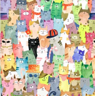 Meow Town Quilt Backing Kit