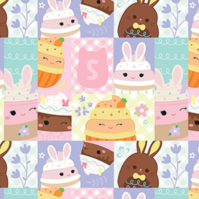 Springtime Squishmallow Patchwork White from Northcott Fabrics