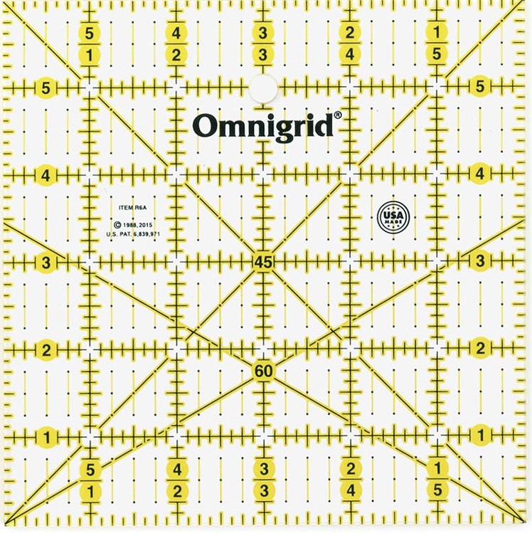 Omnigrid Ruler with Angles 6" x 6"