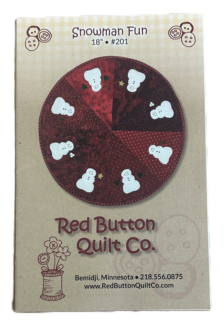 Snowman Fun Circular Wall Hanging Pattern from Red Button Quilt Co.