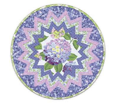 Periwinkle Hydrangea Point of View Folded Star Table Topper