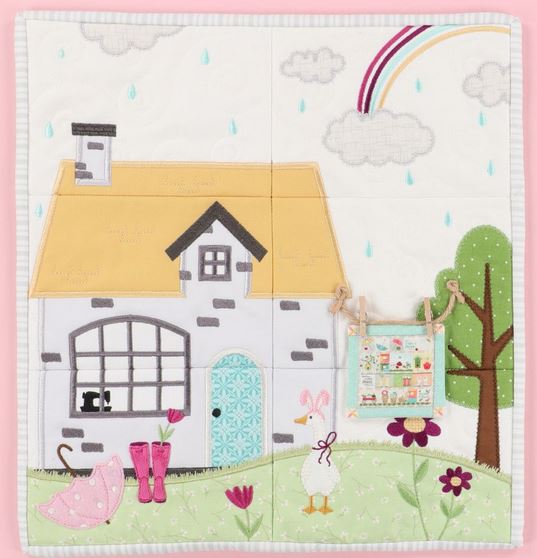 Kimberbell Home Sewn April Tiling Scene Cotton Fabric Kit