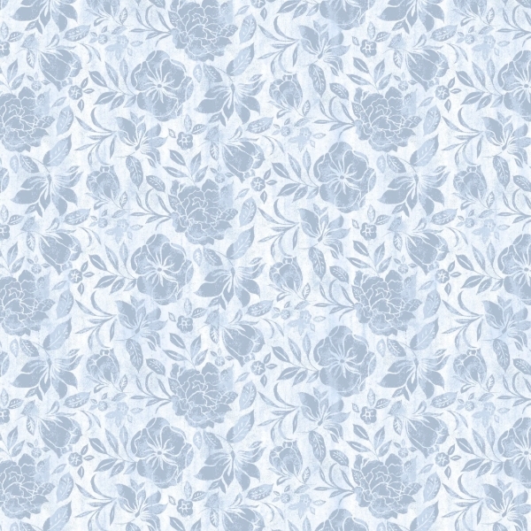 Nature's Serenade Tonal Floral Blue by Susan Winget for Lumin Fabrics