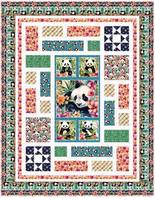 Panda Paradise Quilt Kit from Blank