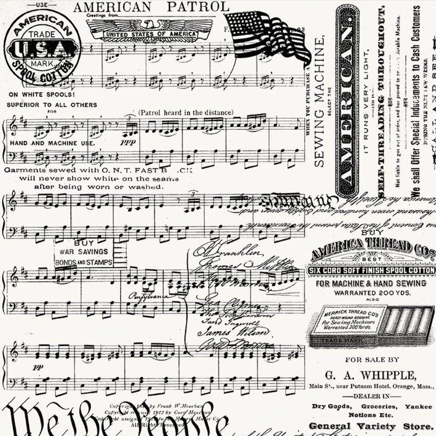 Sew America Patriotic Text Off White from Riley Blake