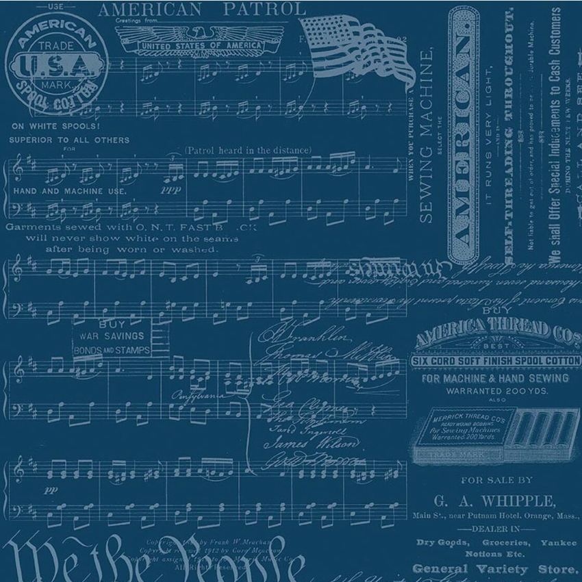 Sew America Patriotic Text Blue from Riley Blake