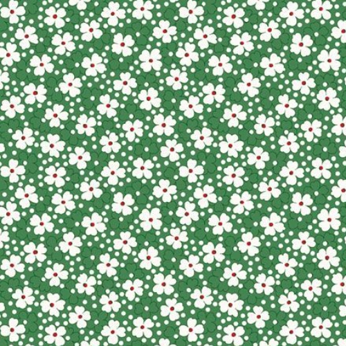 Aunt Grace Goes Bold Small Flowers Green from Marcus Fabrics