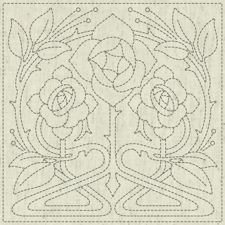 Sashiko Cloth Panel Passion by Ky Fujita for QH Textiles