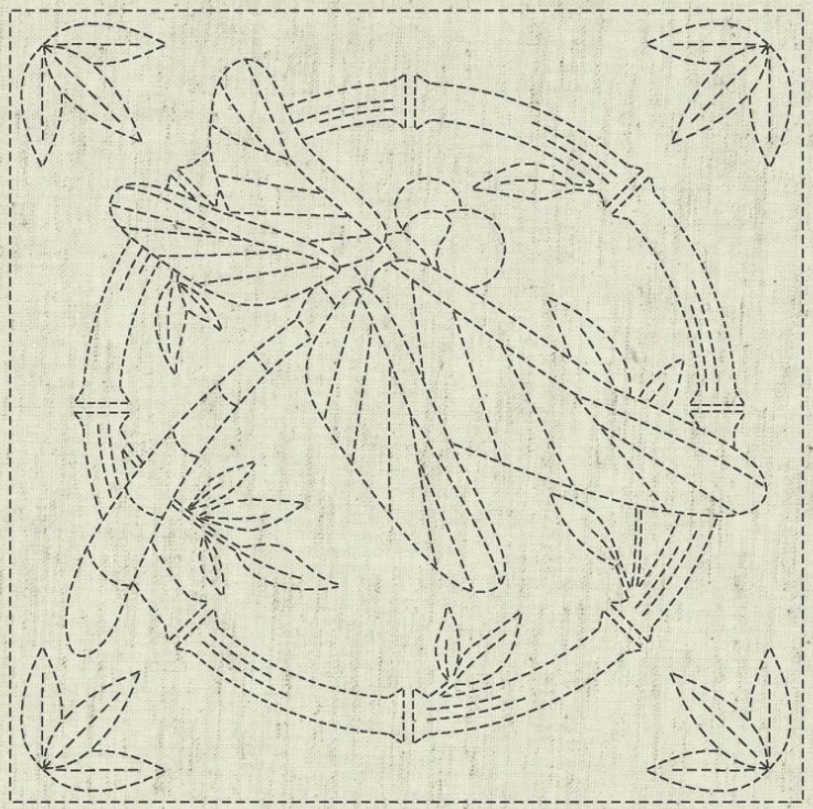Sashiko Cloth Panel Summertime by Ky Fujita for QH Textiles