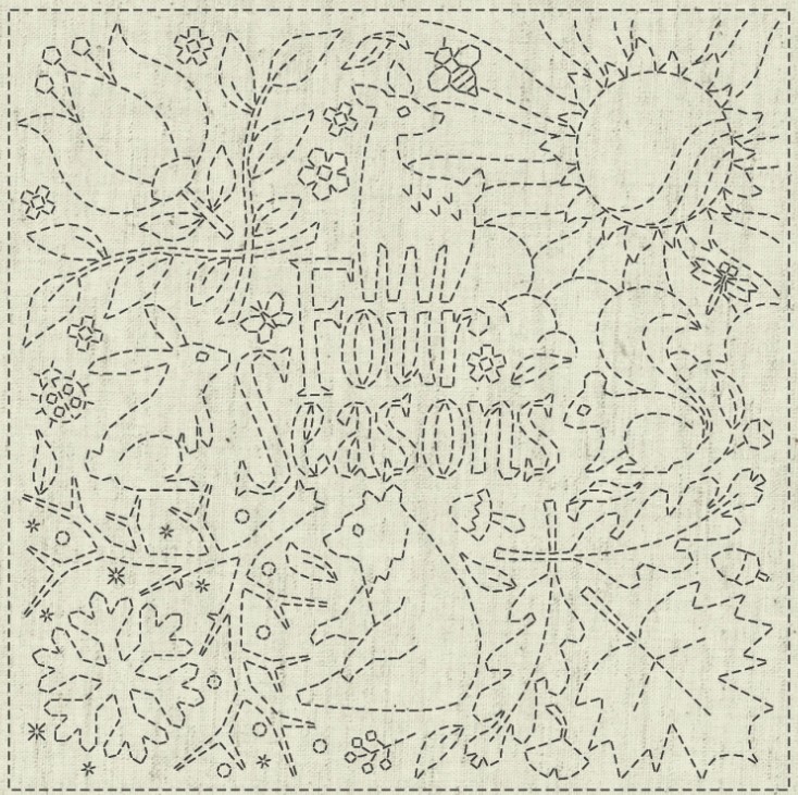Sashiko Cloth Panel Four Seasons by Ky Fujita for QH Textiles