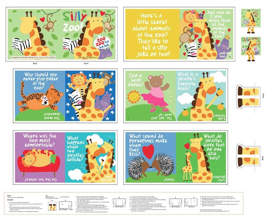 Huggable & Loveable Silly Zoo Book Panel by Sandra Magsamen from Studio E
