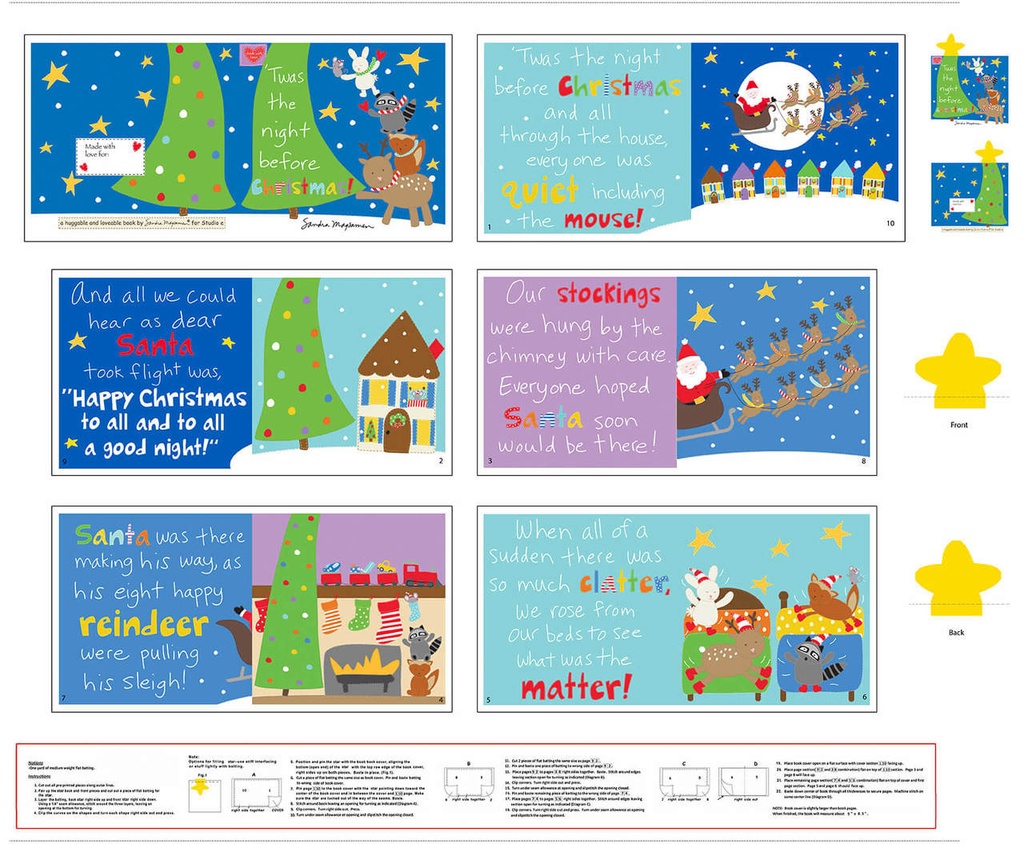 Huggable & Loveable Night Before Christmas Book Panel By Sandra Magasmen from Studio E