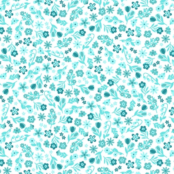 Sippin' on Sunshine Tonal Packed Ditsy Aqua Blue by Kimberbell for Maywood Studio