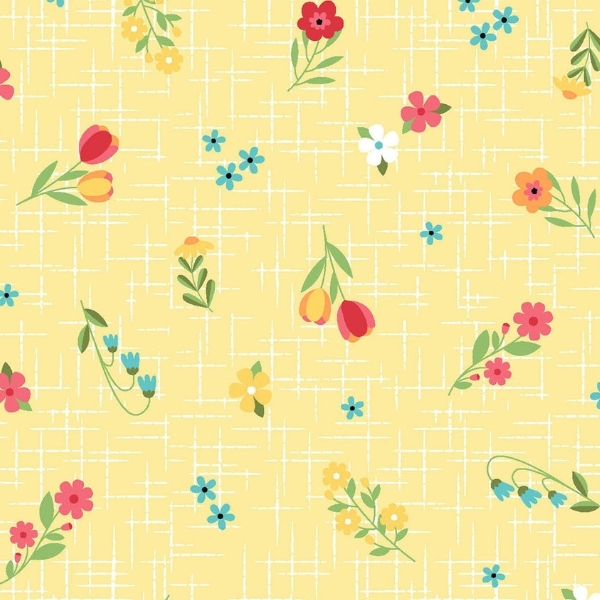 Sippin' on Sunshine Ditsy on Texture Yellow by Kimberbell for Maywood Studio