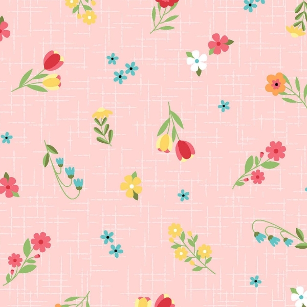 Sippin' on Sunshine Ditsy on Texture Pink by Kimberbell for Maywood Studio