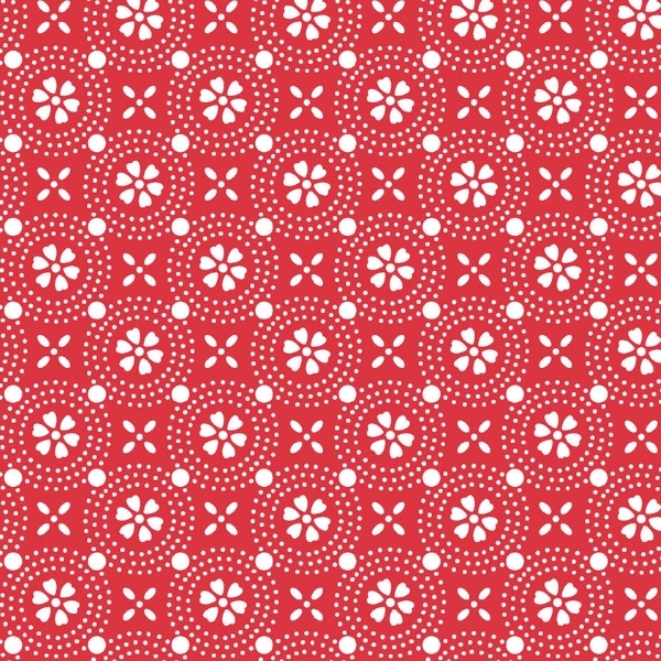 Sippin' On Sunshine Dotted Circles Red by Kimberbell for Maywood Studio