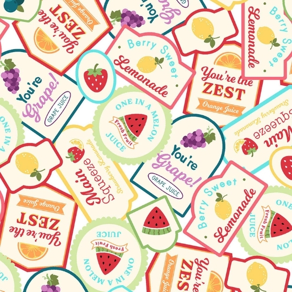 Sippin' On Sunshine Soda Labels Multi by Kimberbell for Maywood Studio