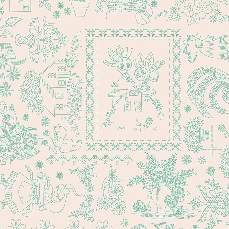 Berry & Sage Embroidery Latte by Lori Holt for RIley Blake