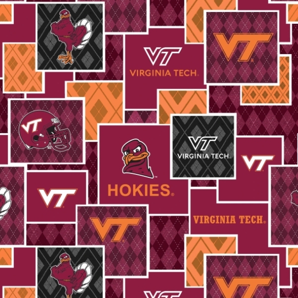 Virginia Tech Argyle Boxes in Cotton from Sykel Enterprises
