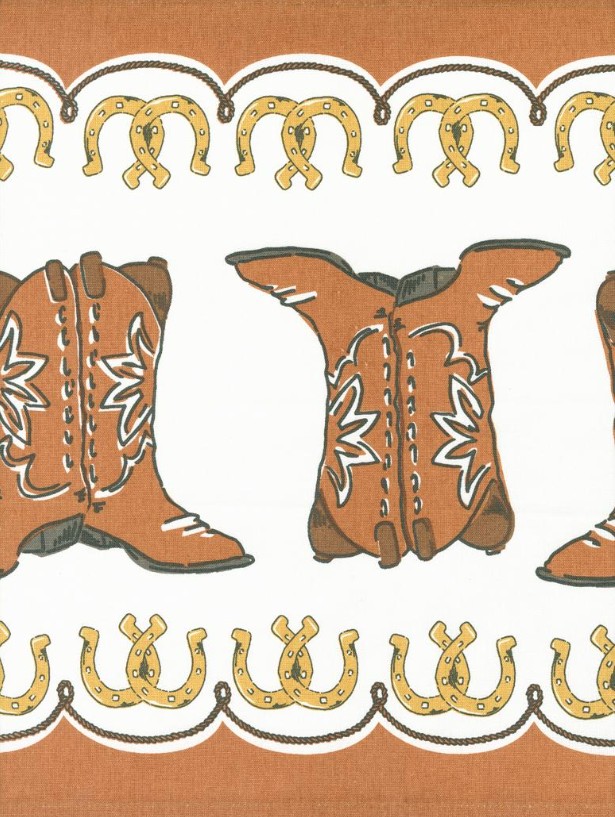 16" Classic Retro Cowboy Boots Toweling from Moda Fabrics