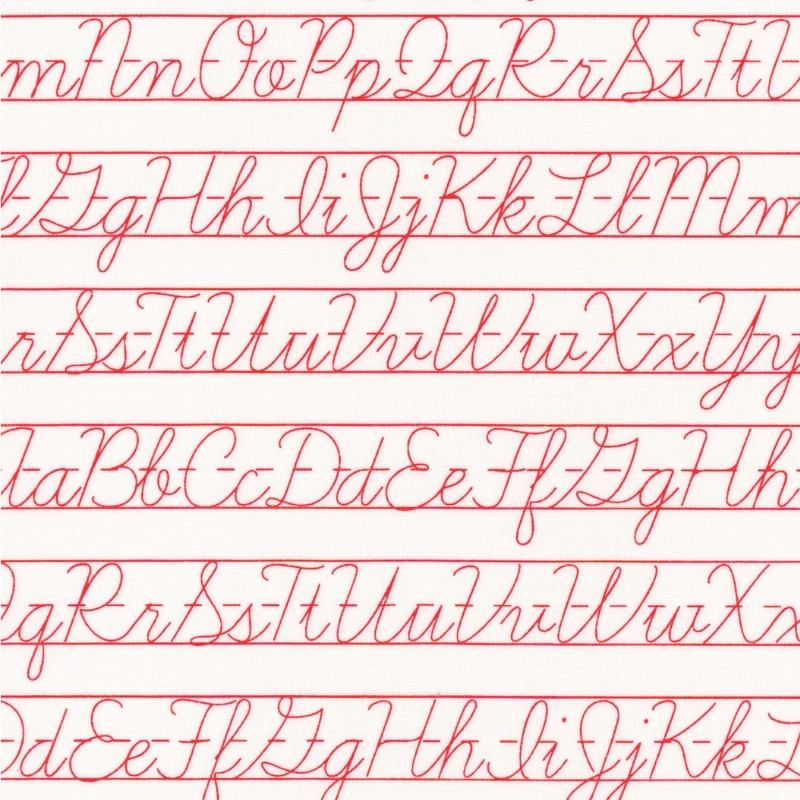 Backgrounds Penmanship Red by Lori Holt for Riley Blake