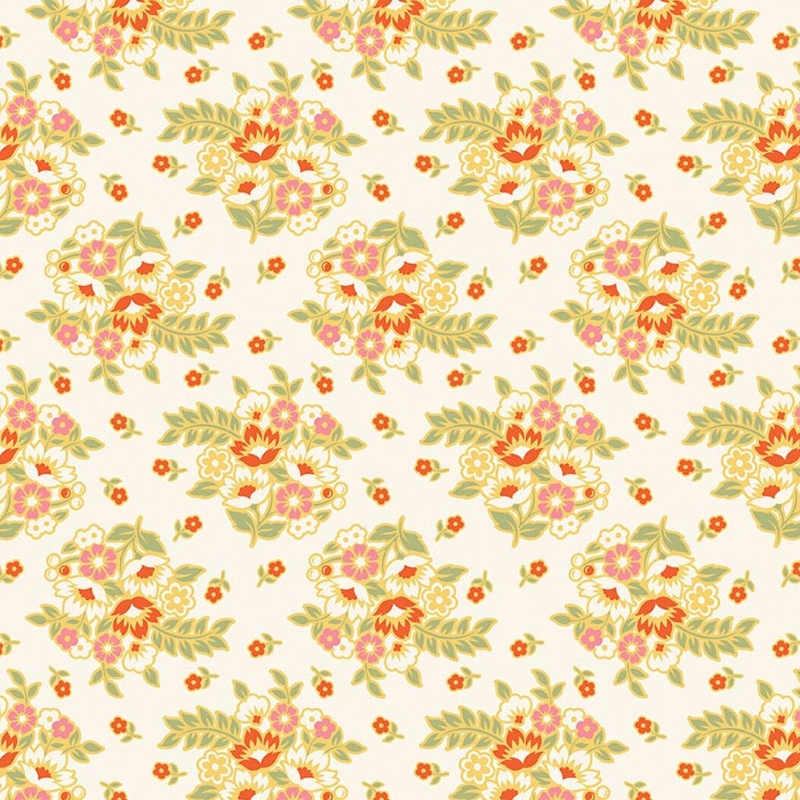 Peach Cobbler Posy Cream from Riley Blake