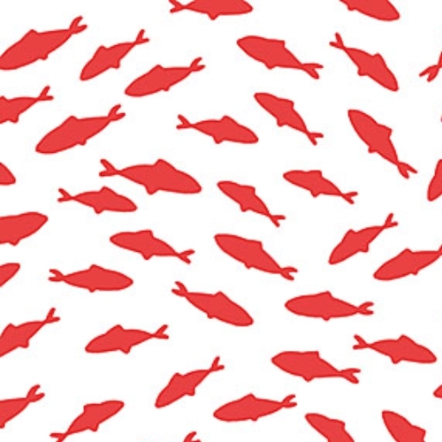 Shark Attack Fish Blender Red on White from Northcott