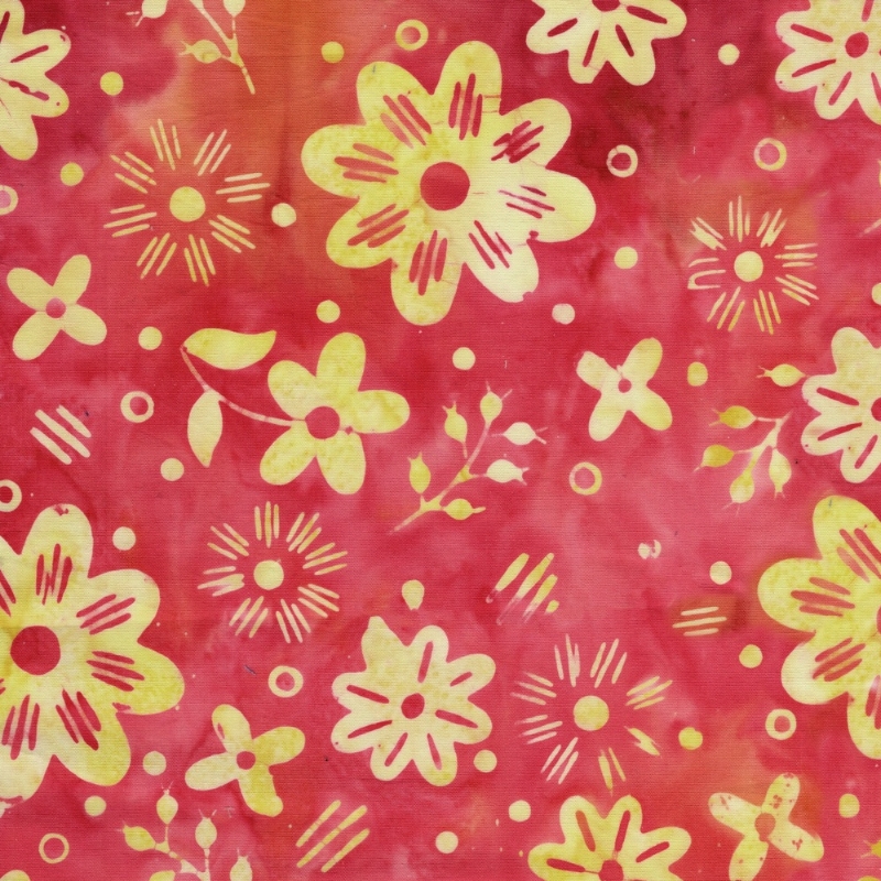 Spring Fling Batik Garden Multi Pink Orange Sunset from Lumin Fabrics