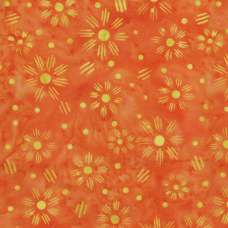 Spring Fling Batik Flower Dot Dash Orange Tiger from Lumin Fabrics
