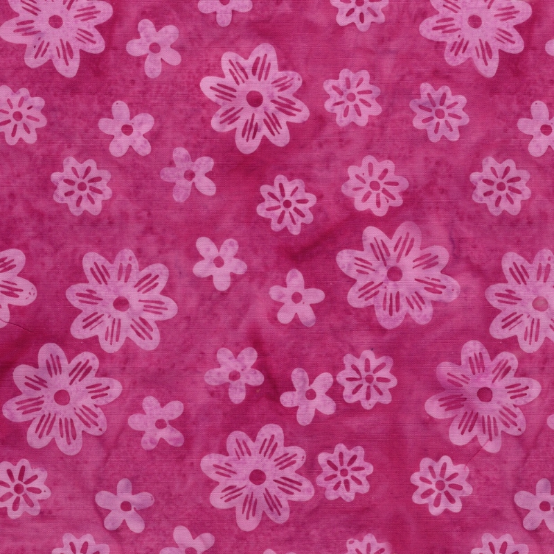 Spring Fling Batik Assorted Flowers Pink Raspberry from Lumin Fabrics