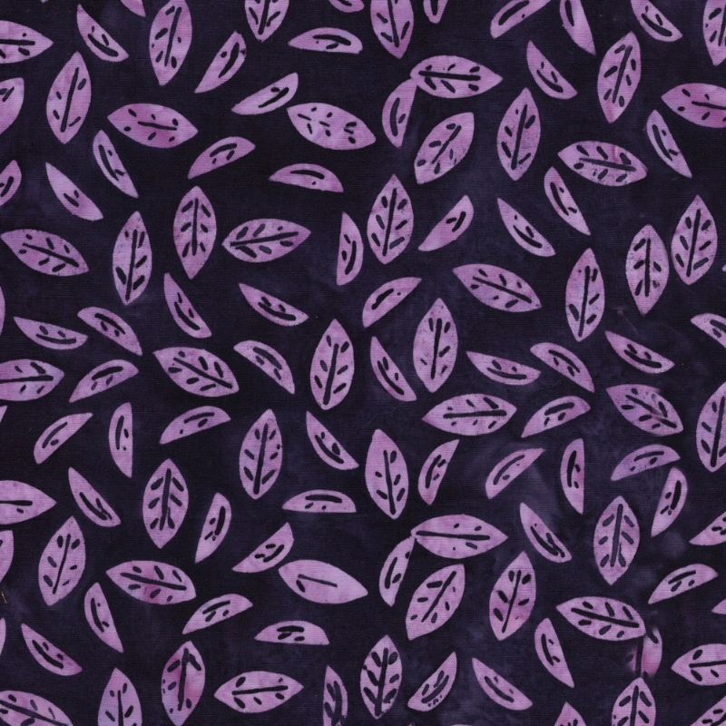 Spring Fling Batik Leaves Purple Regal from Lumin Fabrics