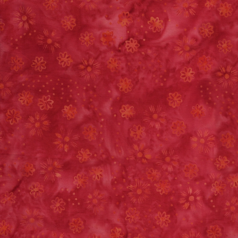 Spring Fling Batik Scattered Flowers Red Candy from Lumin Fabrics