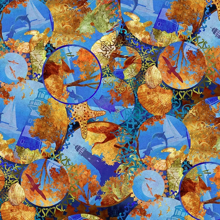 All Blue Ridge Shop Hop 2026 Ocean Circles from In The Beginning Fabrics