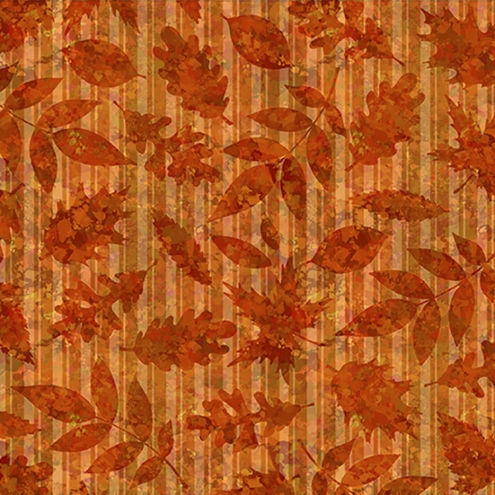 All Blue Ridge Shop Hop 2026 Leaves on Stripe from In The Beginning Fabrics