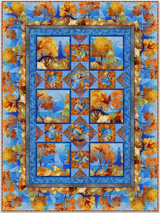 All Blue Ridge Shop Hop Ocean Quilt from In the Beginning
