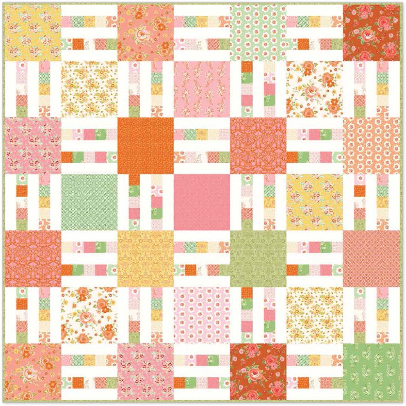 Peach Cobbler Picket Fence Quilt by Riley Blake
