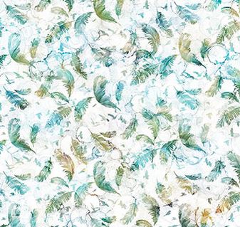 Raven's Call Feather White Multi from Northcott