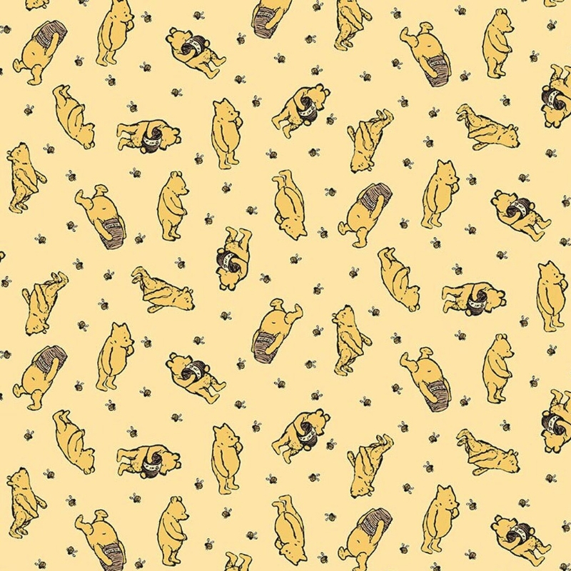 Flannel Winnie the Pooh Toss Sunshine from Riley Blake
