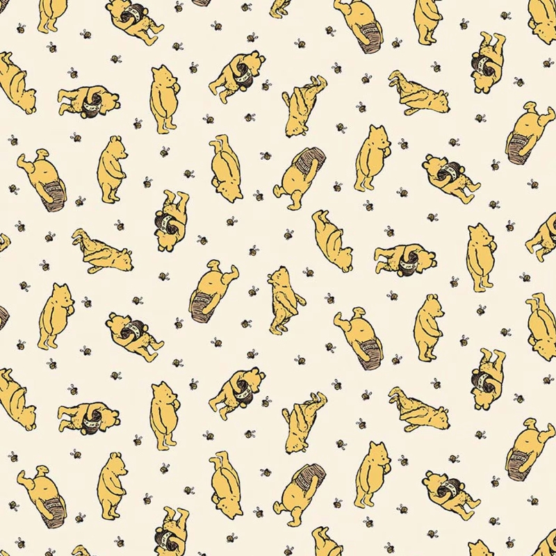 Flannel Winnie the Pooh Toss Cream from Riley Blake