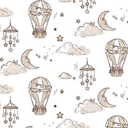 Soaring Dreams Baloons White from Northcott Fabrics