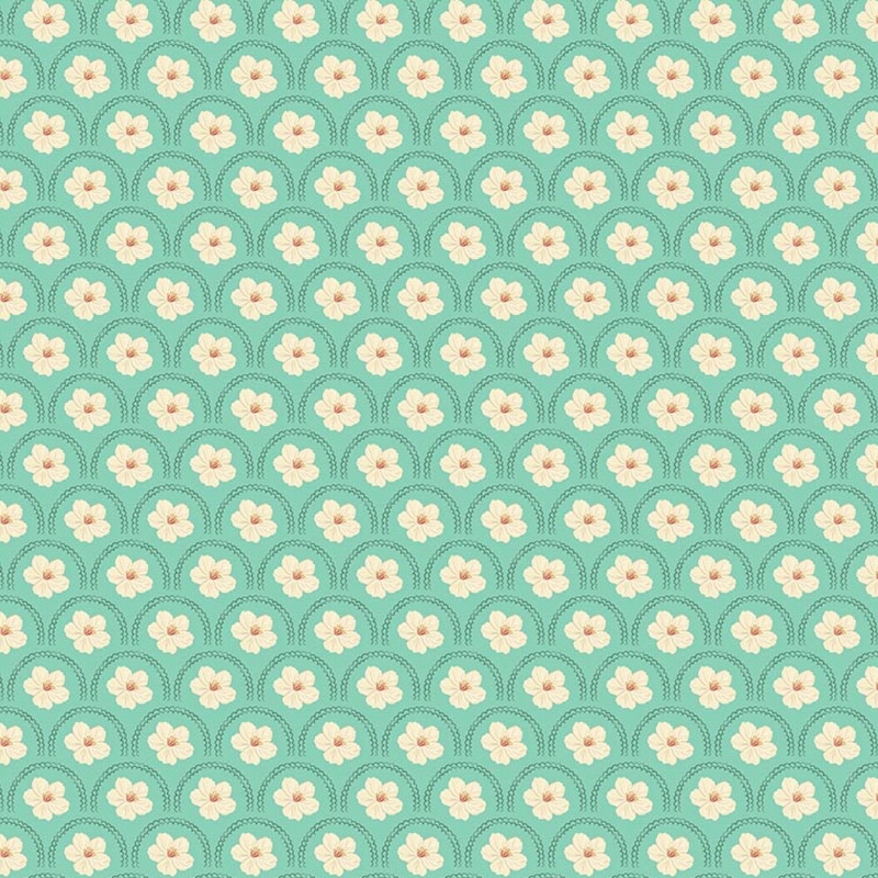 Southern Charm Peach Blossoms Mint from Riley Blake