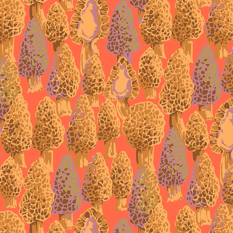 Forage Morel Coral from Free Spirit Fabrics