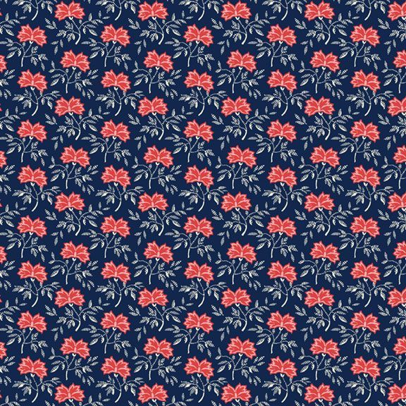 Sanibel Island Flower Navy from Marcus Fabrics