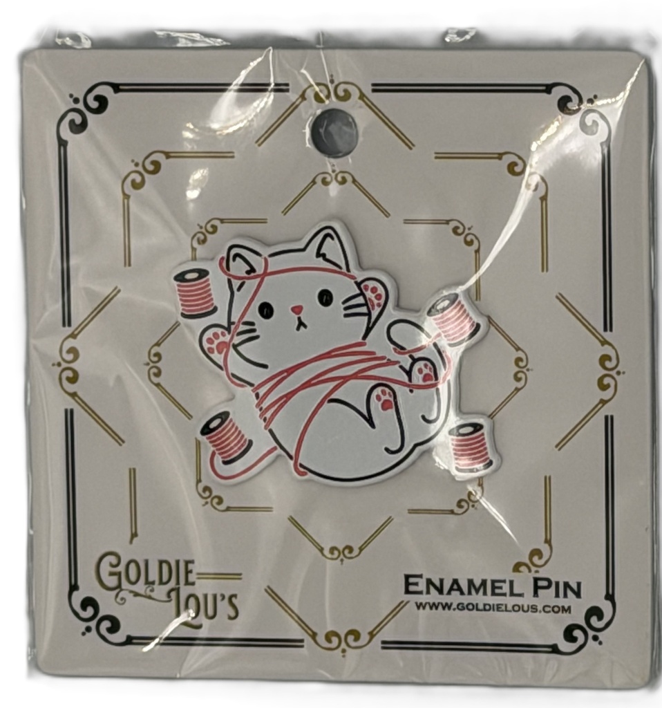 Thread Kitty Enamel Pin from Goldie Lou's