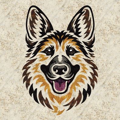 Gunner the German Shepherd Laser Cut Quilt by Madi Hastings